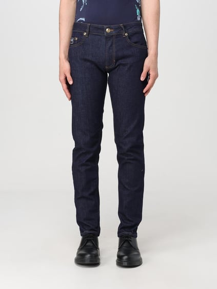 Versace Versace Erkek Slim Fit Dar Paça Düz Denim Lacivert Pantolon 78GAB5D0CDWA7-904
