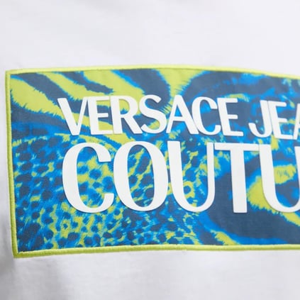 Versace Versace Erkek Yuvarlak Yaka Kısa Kollu Pamuklu Beyaz T-Shirt 78GAHE04CJ00E-003