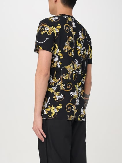 Versace Versace Erkek Yuvarlak Yaka Kısa Kollu Pamuklu Grafik Desenli Siyah-Altın T-Shirt 78GAH6S0JS458-G89