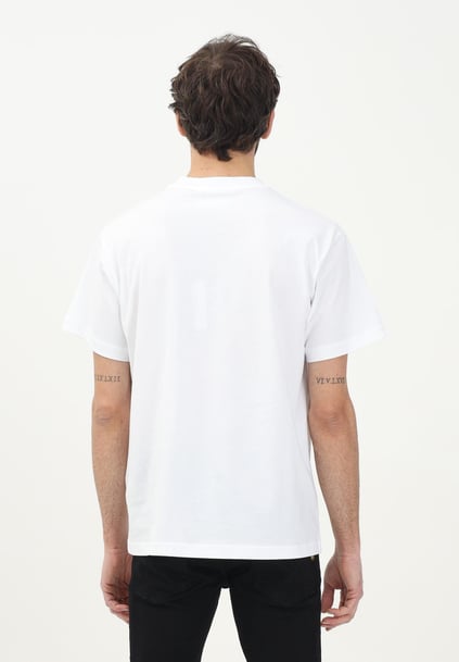 Versace Versace Erkek Yuvarlak Yaka Kısa Kollu Yakası Logo Detaylı Beyaz T-Shirt 78GAHE03CJ00E-003