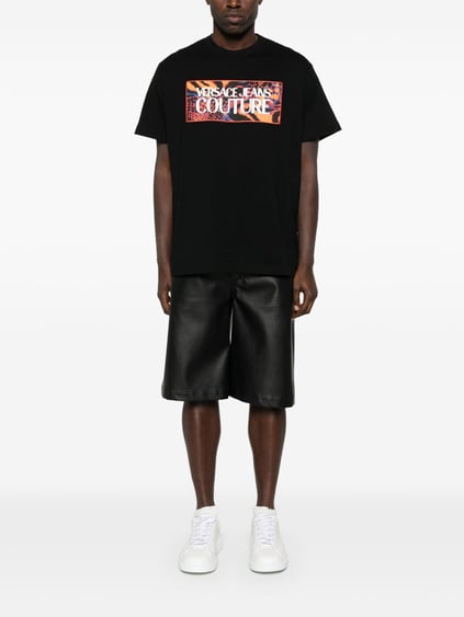 Versace Versace Erkek Yuvarlak Yaka Kısa Kollu Pamuklu Siyah T-Shirt 78GAHE04CJ00E-899