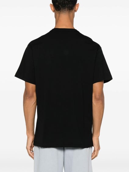 Versace Versace Kadın Bisiklet Yaka Kısa Kol Versace Yazı ve Desenli Siyah T-Shirt 78GAHE07CJ00E-899