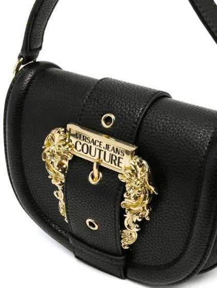Versace Versace Kadın Gold Kapamalı Desenli Kısa Askılı Siyah Omuz Çantası 75VA4BF2ZS413-899