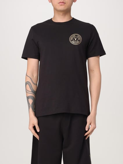 Versace Versace Kadın Küçük Logo Detaylı Bisiklet Yaka Kısa Kollu Siyah T-Shirt 78GAHT00CJ00T-G89
