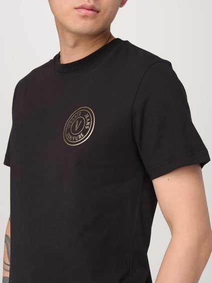 Versace Versace Kadın Küçük Logo Detaylı Bisiklet Yaka Kısa Kollu Siyah T-Shirt 78GAHT00CJ00T-G89