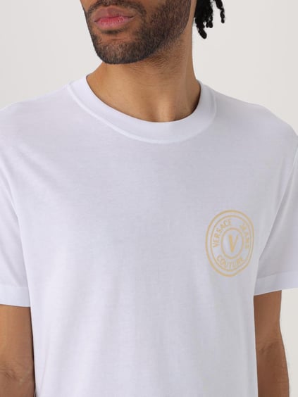 Versace Versace Kadın Küçük Logo Detaylı Bisiklet Yaka Kısa Kollu Beyaz T-Shirt 78GAHT00CJ00T-G03