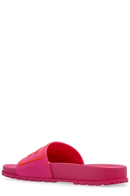 Versace Versace Kadın Logo Desenli Ön Yüzey Oluklu Kauçuk Rahat Taban Pembe Terlik 78VA3SQ271352-494