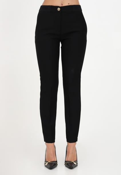 Versace Versace Kadın Normal Belli Dar Kesim Düz Paça Siyah Pantolon 75HAA112N0230-899