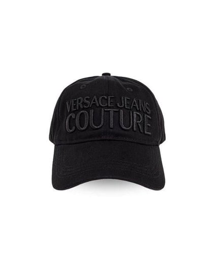 Versace Versace Kadın Pamuklu Ayarlanabilir Büyük Versace Yazılı Siyah Şapka 78YAZK32ZG365-899