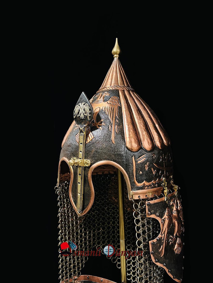 Seljuk Helmet and Shield Set with Surah Al-Fath