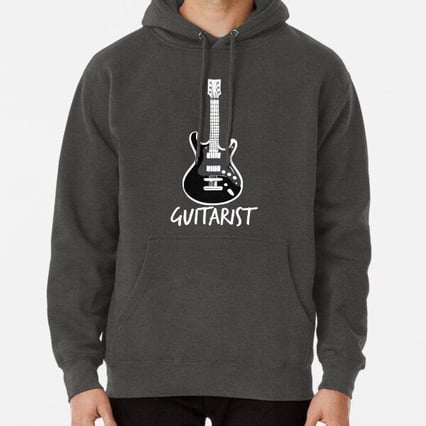 Guitarist - Dark Tasarım Baskılı Kapşonlu Sweatshirt