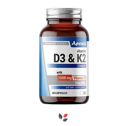 Apexis Vitamin D3 K2 Complex Vitamin C 1000 mg 30 Kapsül