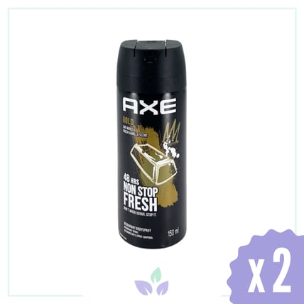 Axe Gold Oud Wood & Dark Vanilla Erkek Deodorant Sprey 150 ml 2 Adet