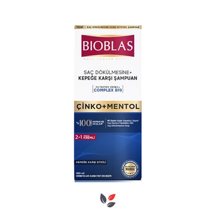 Bioblas 2'si 1 Arada Mentol Ferahlığı ve Kepek Karşıtı Şampuan 360 ml