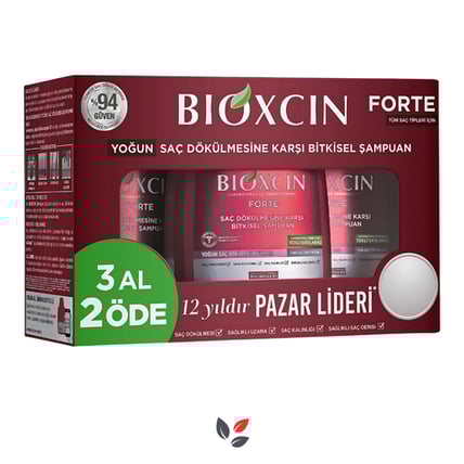 Bioxcin Forte Saç Dökülmesine Karşı Bitkisel Şampuan 3'lü 300 ml