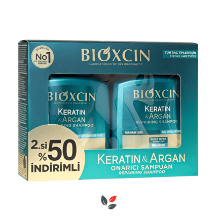 Bioxcin Keratin ve Argan Onarıcı Şampuan 300 ml 2li Avantaj Seti