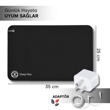 Deep Flex Stres Azaltıcı ve Enerji Dengeleyici Topraklama Matı Set (Mat + Kablo + Priz Adaptörü) 25x35 cm