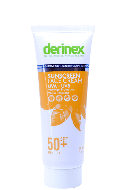 Derinex Güneş Koruyucu Yüz Kremi SPF 50+ Hassas Ciltler için 50 ml