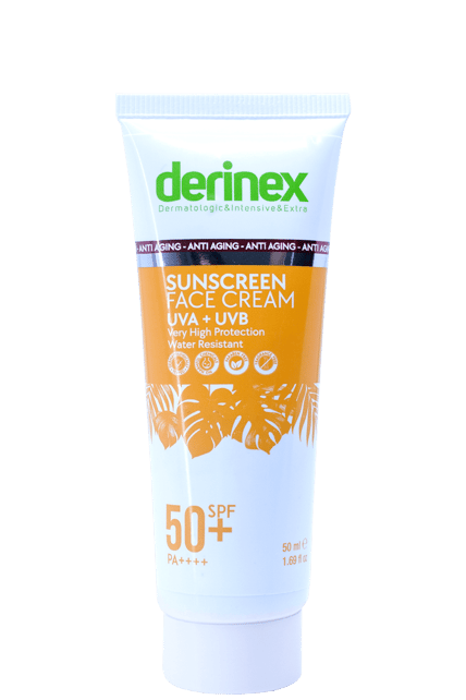 Derinex Güneş Koruyucu Yüz Kremi SPF 50+ Yaşlanma Karşıtı 50 ml