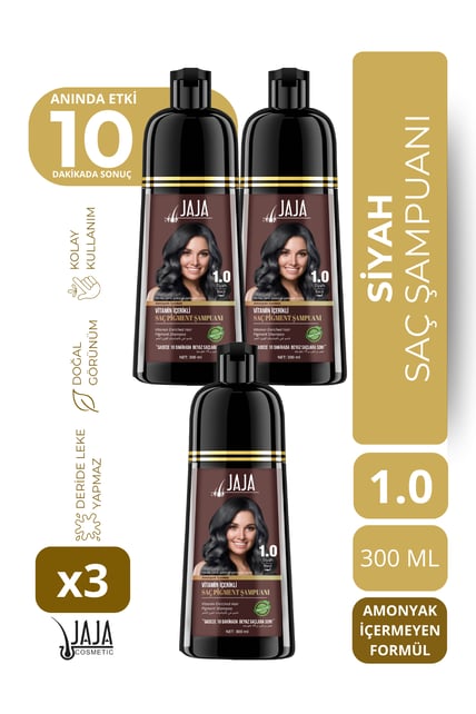Jaja 1.0 Siyah Şampuan 300 ml - 3 Adet