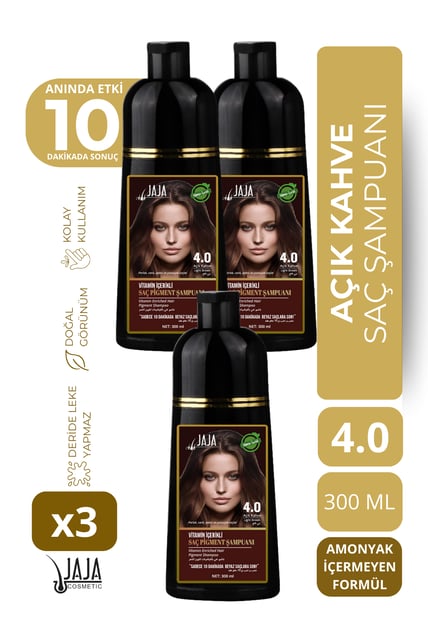 Jaja 4.0 Açık Kahve Şampuan 300 ml - 3 Adet