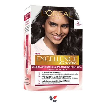 Loreal Excellence Creme 2 Siyah Saç Boyası