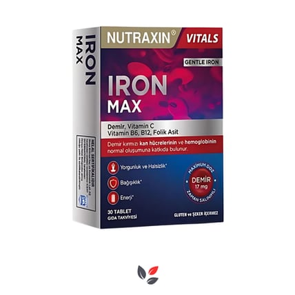 Nutraxin Iron Max Takviye Edici Gıda 30 Tablet