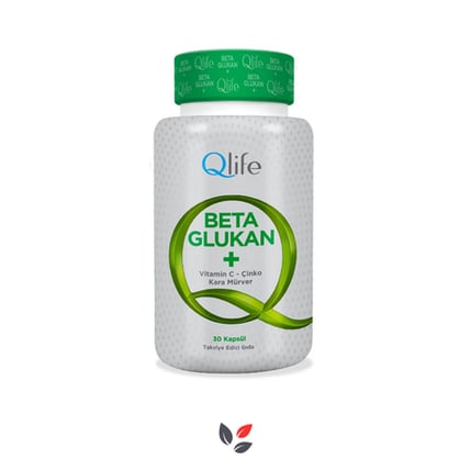Qlife Beta Glukan Vitamin C Çinko Kara Mürver 30 Kapsül
