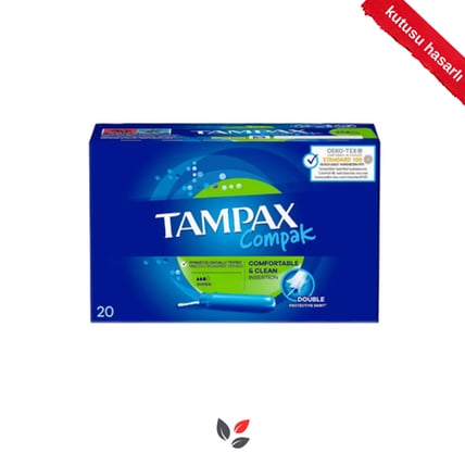 Tampax Compak Süper Tampon Aplikatörlü 20 Adet - KUTUSU HASARLI
