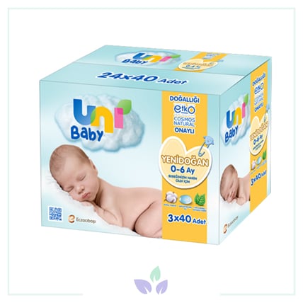Uni Baby Yenidoğan Islak Mendili 3 x 40 Yaprak
