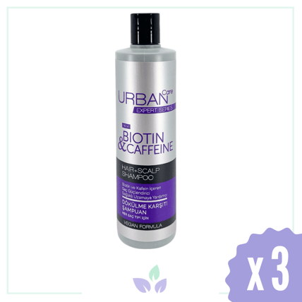 Urban Care Expert Biotin ve Kafein Saç Dökülmesine Karşı Sülfatsız Şampuan 350 ml 3 Adet
