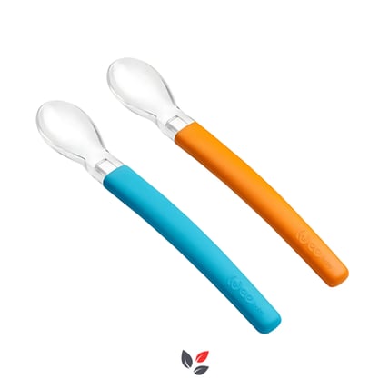Wee Baby 122 İkili Silikon Mama Kaşığı Mavi Turuncu