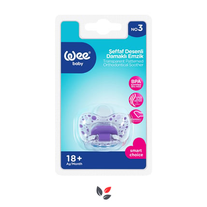 Wee Baby 837 Şeffaf Desenli Damaklı Emzik No 2
