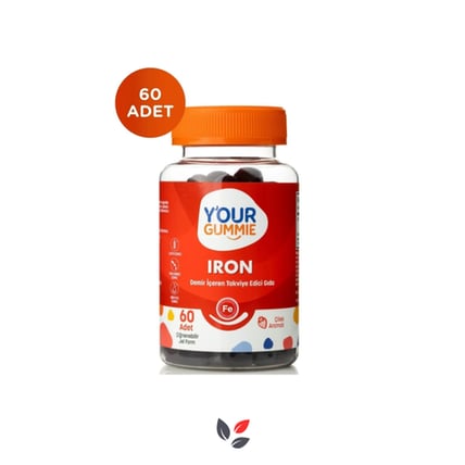 Y'our Gummie Iron Multi Gummies Vitamin 60 Adet Çiğnenebilir Jel Form