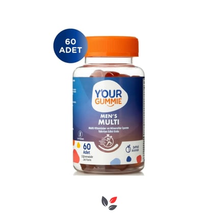 Y'our Gummie Men's Multi Gummies Vitamin 60 Adet Çiğnenebilir Jel Form