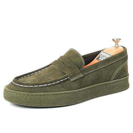 Ramonelli Model Hakiki Deri Erkek Haki Renk Loafer