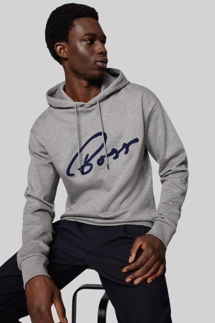 Boss Erkek Seeger 84 Regular Fit Sweatshirt Gri 041