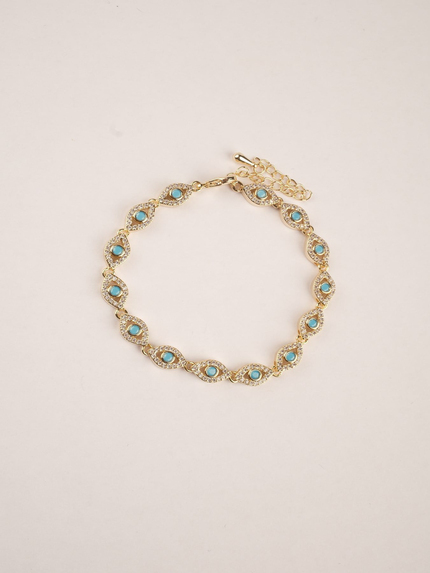 Firuze Taşlı Gold Bileklik