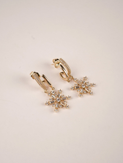 Kar Tanesi Gold Küpe