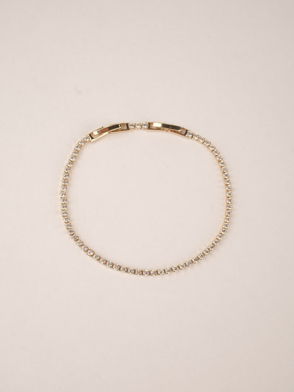 Minimal Taşlı Su Yolu Gold Bileklik