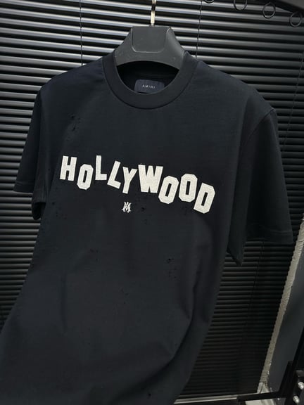 Hollywood Nakış Baskılı Yırtık Detaylı T-Shirt - Beyaz