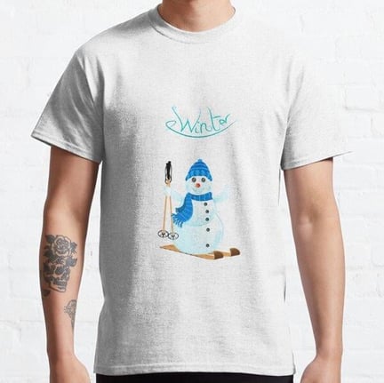 Snow-winter Tasarım Baskılı Tişört (Bol kesim t-shirt)