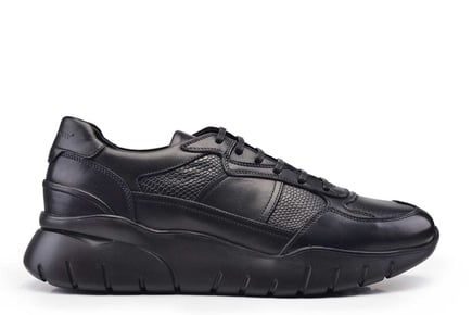 Siyah Str Baskı Erkek Sneaker Ayakkabı