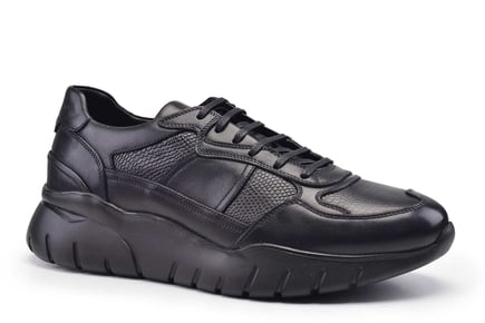 Siyah Str Baskı Erkek Sneaker Ayakkabı