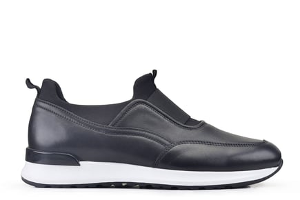 Siyah Bağcıksız Neopren Detaylı Erkek Sneaker