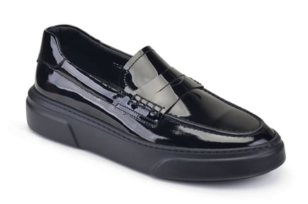 Rugan Siyah Penny Loafer Sneaker