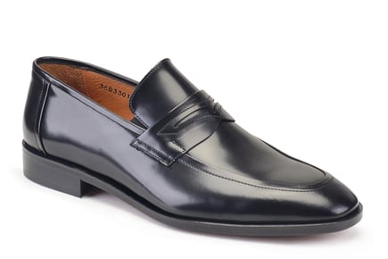 Spaz Siyah Penny Loafer Kösele Erkek Ayakkabı