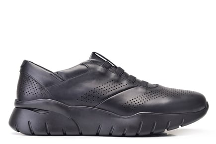 Siyah Baskı Bağsız Erkek Sneaker Ayakkabı