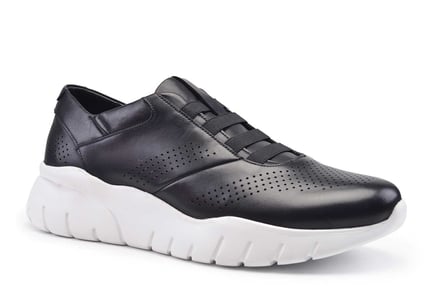 Siyah Baskı Beyaz Taban Erkek Sneaker Ayakkabı