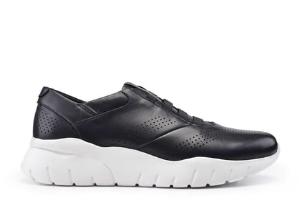 Siyah Baskı Beyaz Taban Erkek Sneaker Ayakkabı